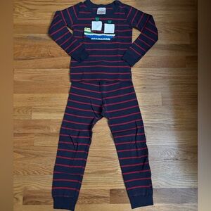 Hanna Andersson Navy and Red Striped Kids pajama set
